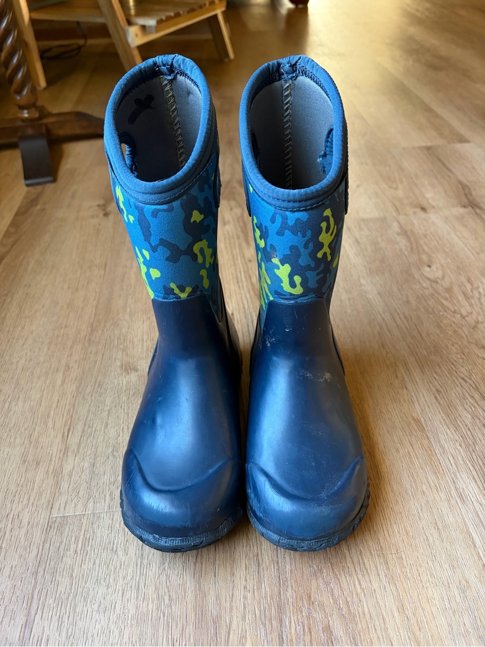 BOGS Kids Camo Waterproof Insulated Rain Snow Boots Blue Green Size 13